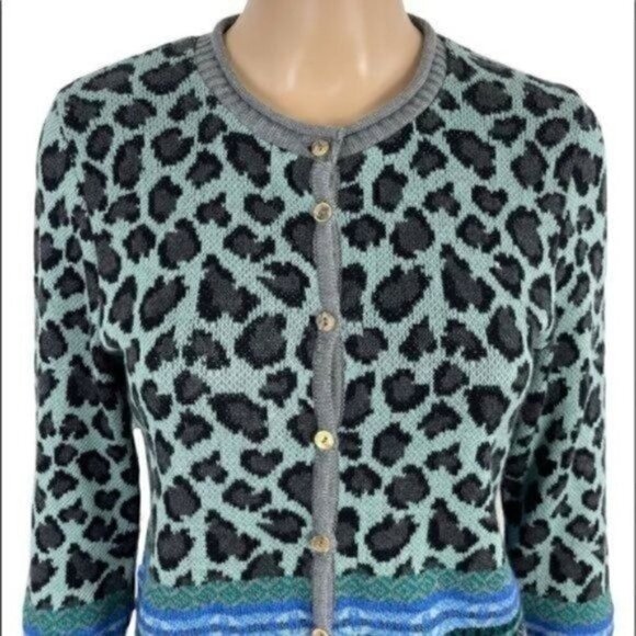 Skovhuus cotton wool alpaca button down cardigan size Small Colorful - Picture 4 of 13